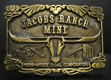 Kerr-McGee Coal Corp Jacobs Ranch Mine Drag Shovel Texas Longhorn Belt Buckle