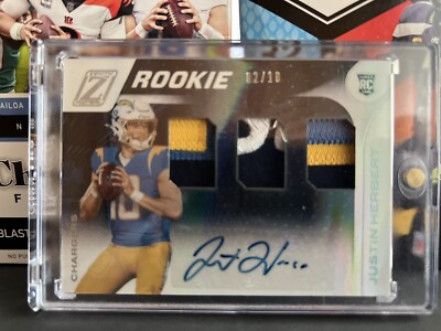 2020 Panini Zenith RPA 02/10 Justin Herbert Los Angeles Chargers (4 color patch)