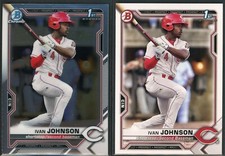 2021 Bowman Chrome Ivan Johnson BCP-149 Rookie & Paper PAIR Bowman 1st