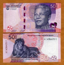 South Africa, 50 rand, ND (2023), P-W150, UNC Mandela, Lions, New Design