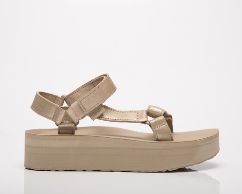 leather teva flatform