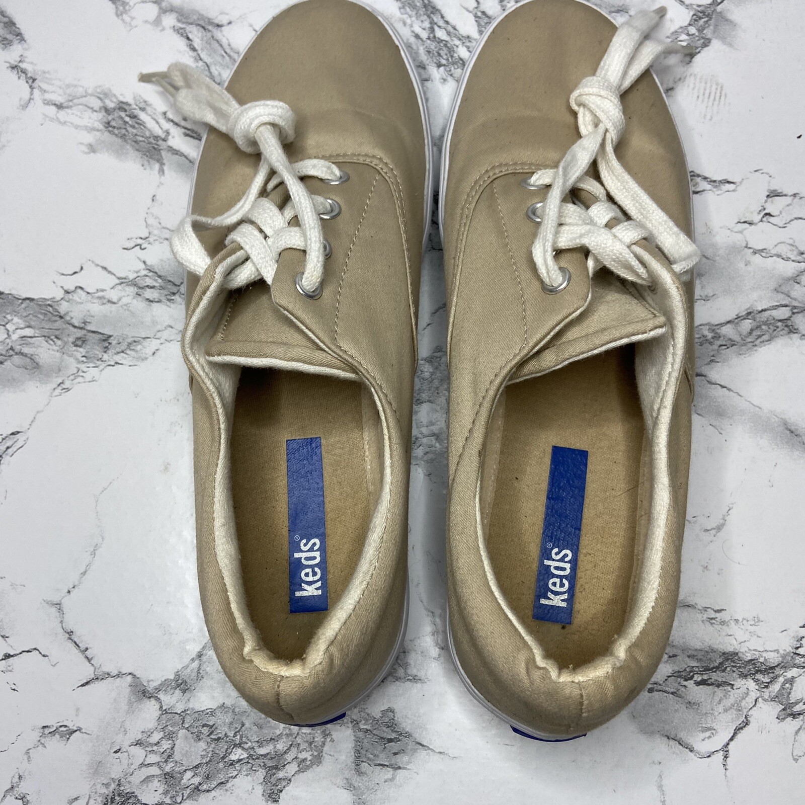 Keds School Days II Sneaker Women 6.5 Beige Fabric Lo… Gem