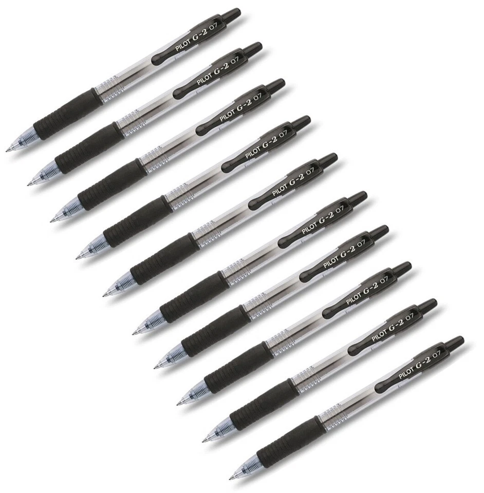 10x Pilot Gelschreiber Rollerball Pen BL-G2-7 Kugelschreiber fein 0,4 mm schwarz