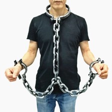 Neck And Hands Halloween Shackles Prisoner Chains Fancy Dress Party Accessory