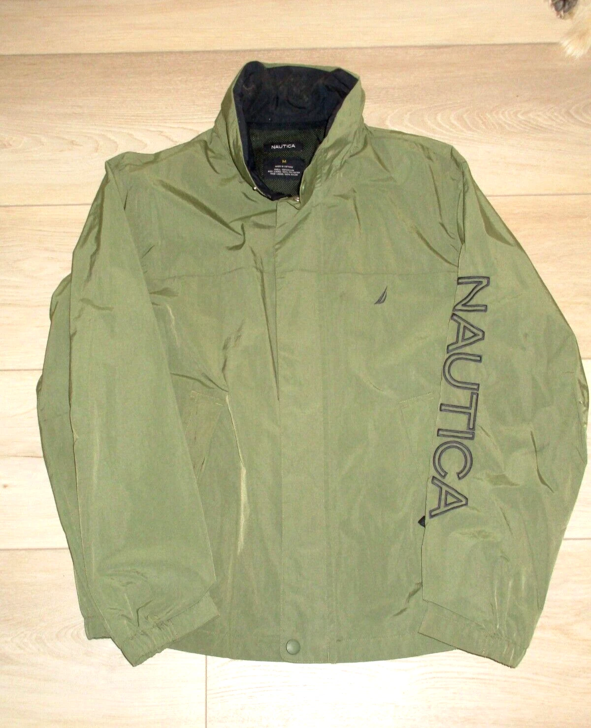 NAUTICA Embroidered Lightweight Windbreaker Jacket Green Sz L