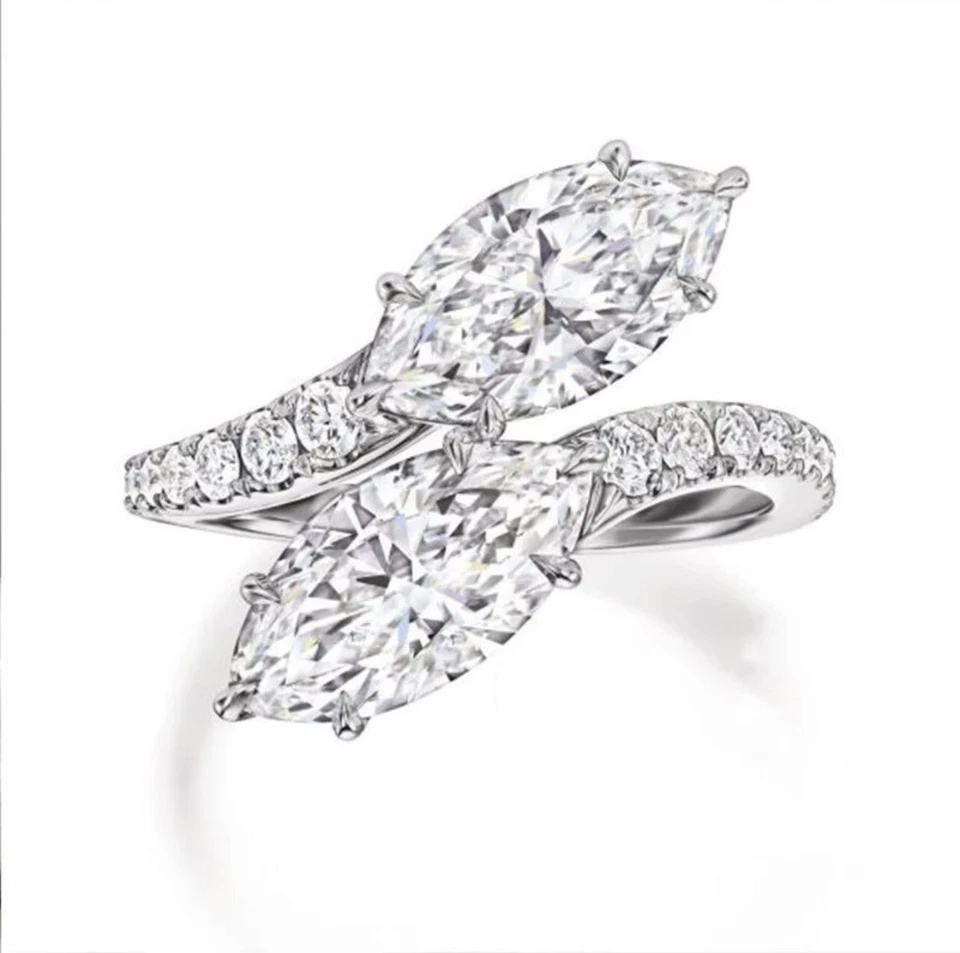 Moissanite Double Pear Statement Ring - Image 3 of 4