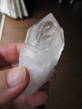 WEIRD BUT GORGEOUS GROWTH INTERFERENCE  NATURAL QUARTZ CRYSTAL POINT! WOW! H103