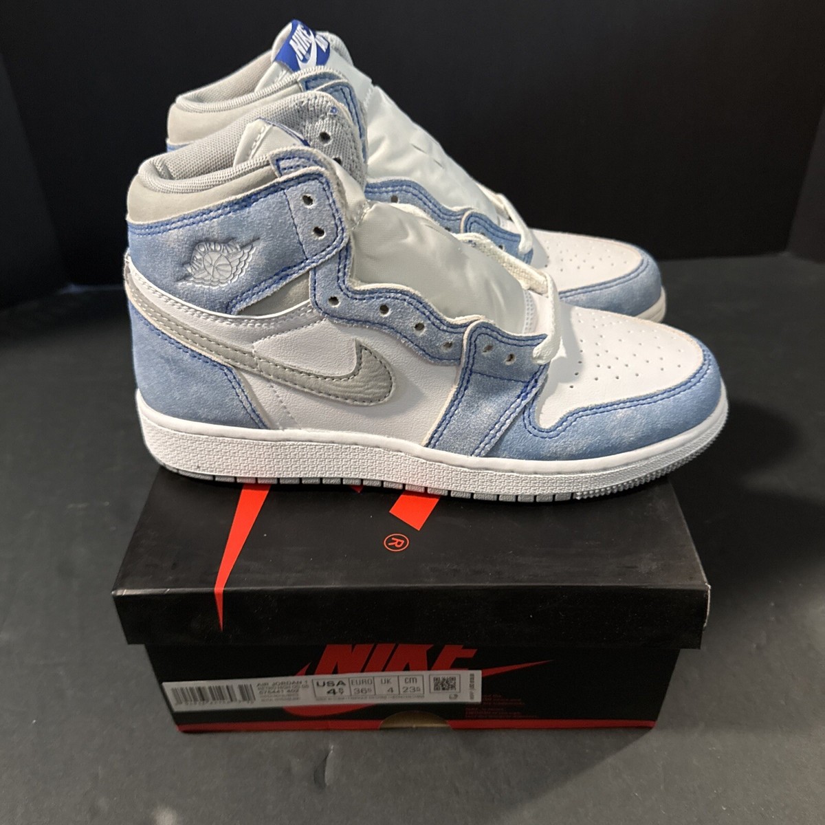 Size 4.5 - Jordan 1 Retro OG High Hyper Royal White Grey Blue