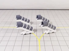 4x White Widebody COVERED AIRCRAFT STAIRS Airport GSE Models 1:200 Scale Diorama