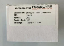 ROSSLARE KEY FOB AT-ERK-26A-7TBO 125KHZ READ-ONLY PROXI TAGS 25 units/Pack NEW