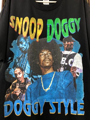 Vintage 90's Snoop Dog Shirt Doggystyle Tee Men's Rap Black