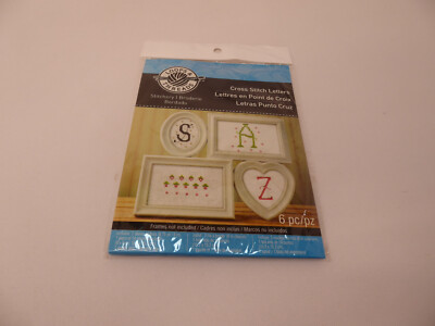 Loops & Threads Cross Stitch Letters 6 pc NEW Sealed