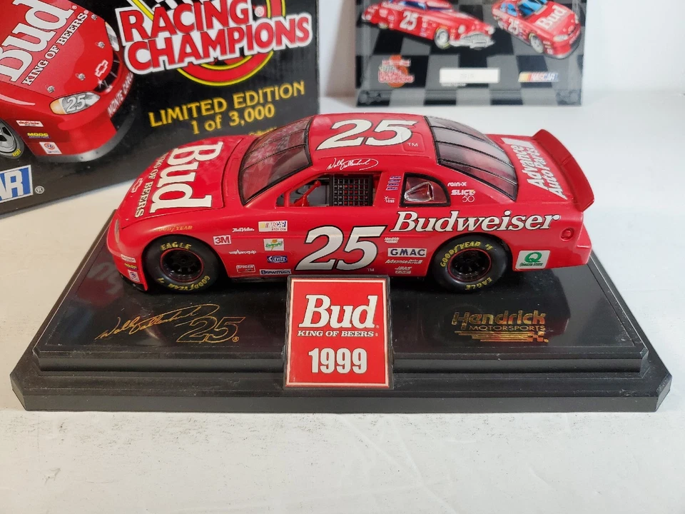 NASCAR~CAMPEONES DE CARRERAS~BUDWEISER~1 de 3.000~SERIE#2615~COA~WALLY DALLENBACH#25 Foto 3 de 4