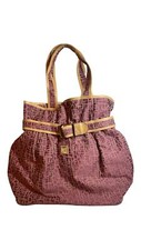Diane Von Furstenberg Tote Travel Bag Purse Padded Handbag Logo Fabric