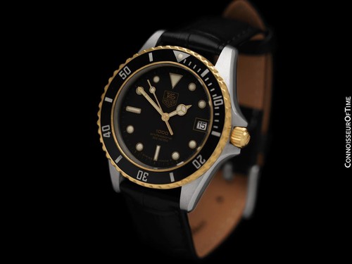 TAG Heuer Professionale 1000 da Uomo Ss & 18K Sub Diver - Mint W/Garanzia - Foto 4 di 10