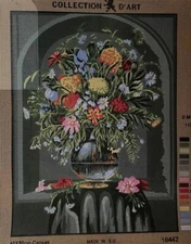 needlepoint Tapestry Gobelin Flowers Canvas Only 40x50 Cm