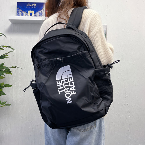 The North Face Bozer Backpack Black White Logo Rucksack School Travel Bag