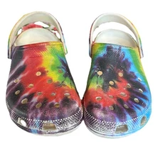 Crocs Kid's Classic Clog Sandals Solar Rainbow - US Size 5 Tie Dye Boho Groovy