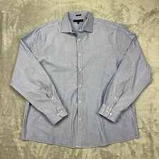 Tommy Hilfiger Dress Shirt Men's XL Light Blue Slim Fit Button Down Long Sleeve