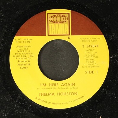 THELMA HOUSTON: i'm here again / sharing something perfect between ourselves 7''