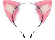 Cat Fox Faux Fur Ears Headband Cute Halloween Fancy Dress Cosplay Handmade Anima