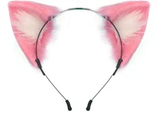 Cat Fox Faux Fur Ears Headband Cute Halloween Fancy Dress Cosplay Handmade Anima