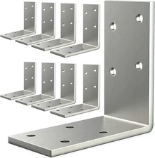 (8PCS) L Brackets Heavy Duty 90 Degree Angle Galvanized Corner Brace Iron