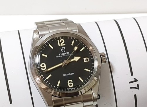 Tudor Prince Oysterdate Ranger Automatic Watch 9050 34mm Black Dial Excellent