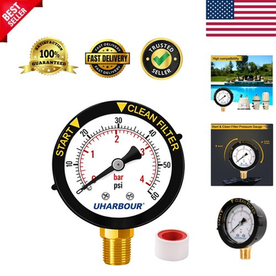 #ad #ad Pool Filter Pressure Gauge 60psi 1 4quot; NPT Bottom Mount Pool Pump Pressure Ga... $15.99