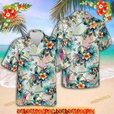 Guinness Hawaiian Shirt, Colorful Tropical Flora For Beach Lovers Aloha Shirt