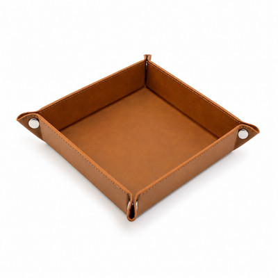 Leather Valet Tray Table Desktop Storage Organizer Nightstand Caddy Holder Gift
