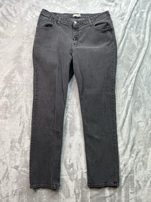 Riders Womens Plus Sz 20WL Designer Black Jeans Eased Straight Leg Ladies Pants