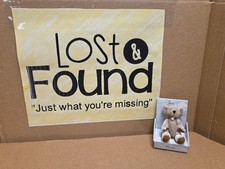 Vintage Russ Berrie Pearl Miniature Tan Brown Teddy Bear June Birthstone Gift