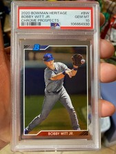 ~HIGH-END PSA 10 2020 BOWMAN HERITAGE CHROME BOBBY WITT JR ROOKIE TOUGH CARD