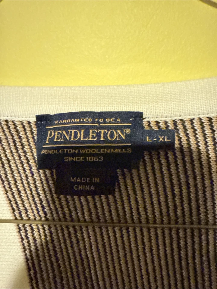 Poncho Pendleton Para Mujer Acogedor Chal Envolvente Flecos Lana Rayas Tribal Marrón L/XL Foto 2 de 4