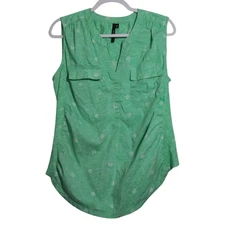 Cathy Green Sleeveless Flip Flop Novelty Top Vacation Casual Size M