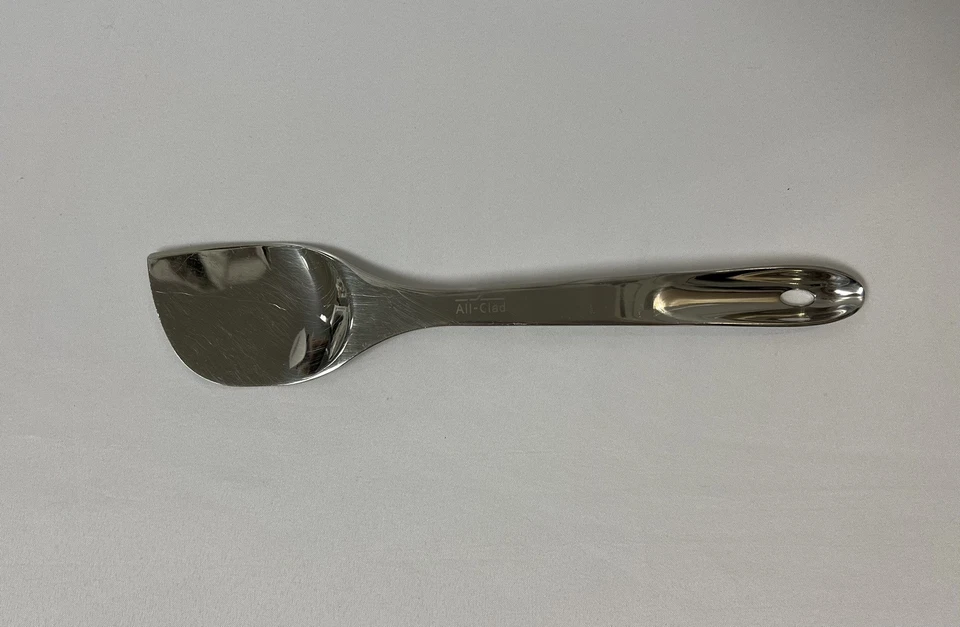 Espátula de metal en ángulo de acero inoxidable todo revestido raspador utensilio de cocina Foto 2 de 4