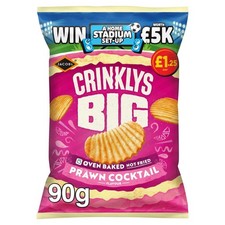 Jacob's Crinklys Big Prawn Cocktail Flavour 90g × 15 × 1