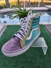 Vans Sk8- Hig Zip Mermaid Glitter Girls High Top Sneakers Shoes Size US 7