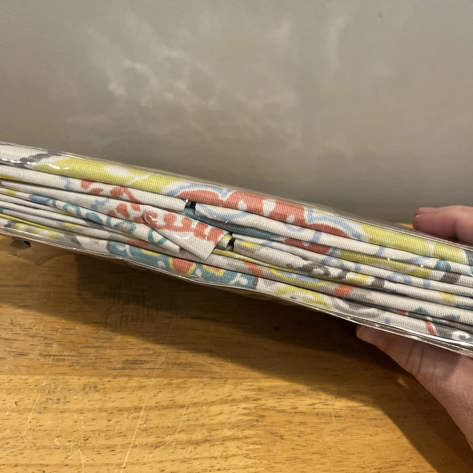 4 CONJUNTO DE GUARDANAPOS DE ALGODÃO NOVO CYNTHIA ROWLEY Island floral salmão bronzeado aquático - Imagem 4 de 4