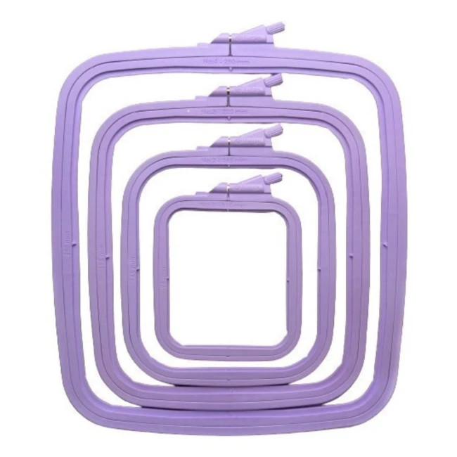 Nurge Square Lilac Plastic Hoops / Frames &ndash; Perfect for Displaying Cross Stitch
