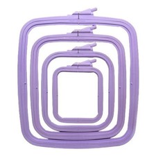 Nurge Square Lilac Plastic Creolen / Frames - Perfect for Displaying Cross St...