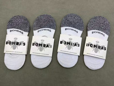 4 pairs Bombas Women's Marl Cushioned No Shows Socks Size S White