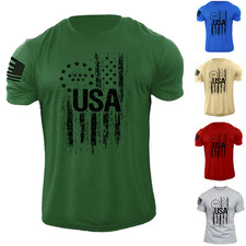 Men's USA Graphic T Shirt Patriotic 100 Cotton