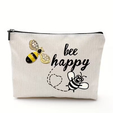 NEW Bumble Bee Make Up Bag or Multi Use "Bee Happy" OR "Queen Bee" Graphics