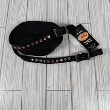 New Fabtron Black Nylon PINK JEWELS Split Reins 5/8” X 7” #6818-23