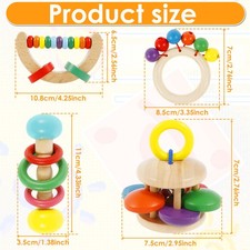 4Pcs Rabbit Teeth Grinding Toy Colorful Safe Wooden Bunny Chew Toy for weEsz