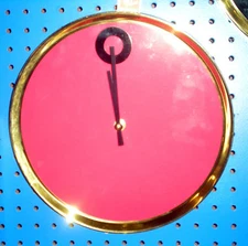 MODERN 13"RED ROUND/BLACK CIRCLE STONEYBROOK WALL CLOCK
