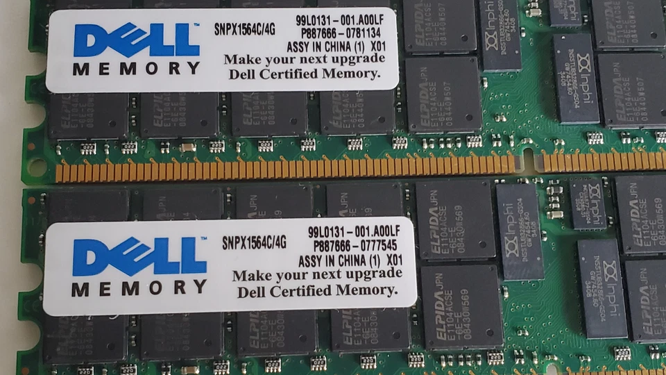 Dell A0763389 4GB PC2-3200R DDR2 ECC 4GB Server Memory RAM SNPX1564C/4G - LOT 2 - Image 2 of 3