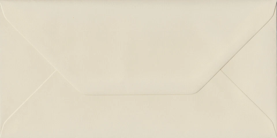 COLOURCRAFT ENVELOPES Vanilla Cream Heavyweight 110mm x 220mm Gummed 130gsm DL Envelopes